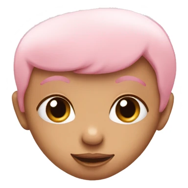 Baby pink heart with face sticker