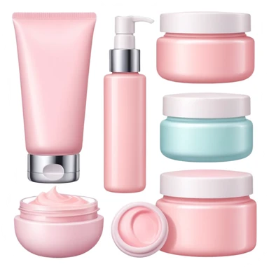 a collection of soft and pink skincare and bright and the color is not too bright sticker