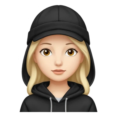 woman with black cap and hoodie sticker