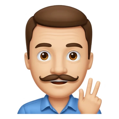 Happy face of a Duke with a mustache sticker