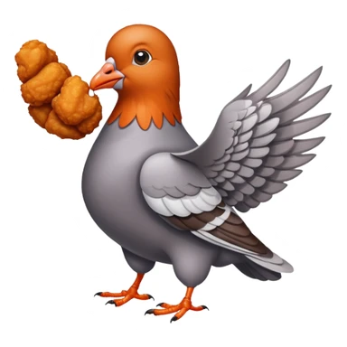 Pigeon eating boneless wings sticker
