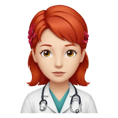 doctor with redhairclips  sticker
