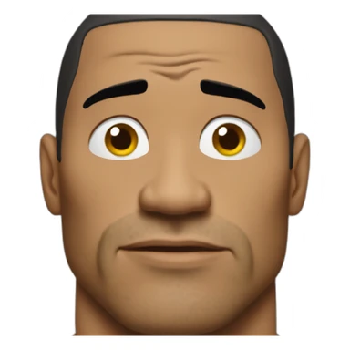 The rock suspicious face sticker