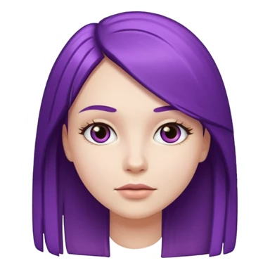 chica blanca pelo morado  y liso  sticker