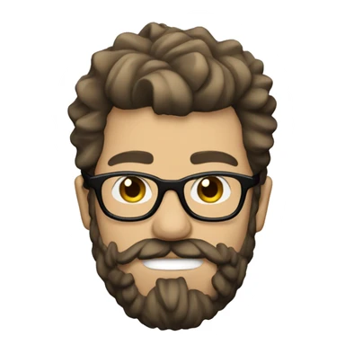 punk rocker with Short Brown Hair and glasses and beard sticker