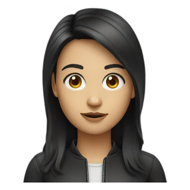Dark haired AI designer sticker