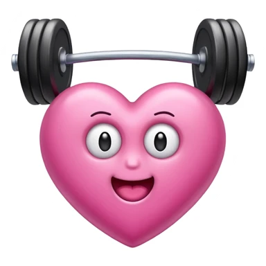 gym dumble emoji heart shape pink colour bq sticker