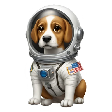 a dog with a astronaut  sticker
