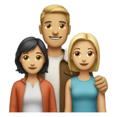 Family of 2 people and 2 cats sticker