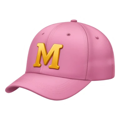 pink cap with letter m on it sticker