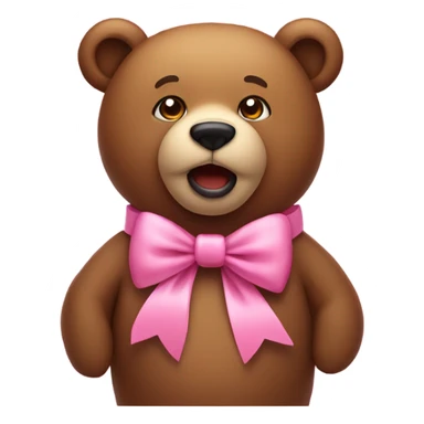 Bear with pink bow sticker