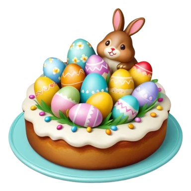 Mona de Pascua Spanish Easter cake with decorative eggs and figurines sticker