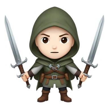 rogue hero with daggers and hood sticker
