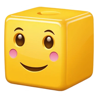 Cube yellow with a face sticker