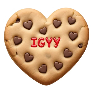 cookie heart with ;IGY6 written across sticker