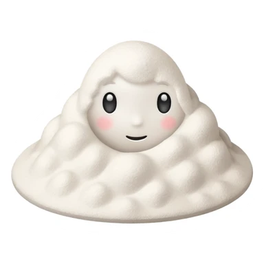 small white powder mound with fine matte texture and softly uneven surface, no label, scoop, or extras, soft lighting, subtle shadows, transparent background, emoji scale sticker