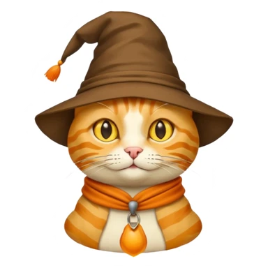 Yellow cat emoji wearing a sorting hat sticker