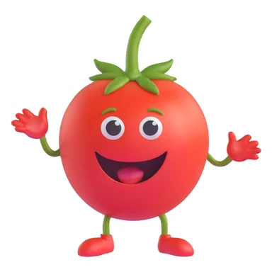 tomato character with a playful expression, fun and creative style sticker
