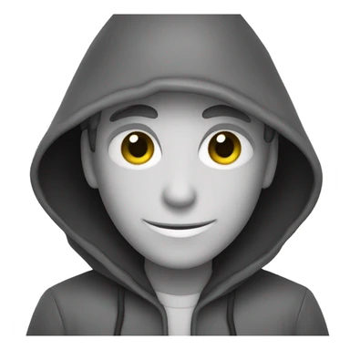 grayscale mysterious hooded boy in gloves sticker