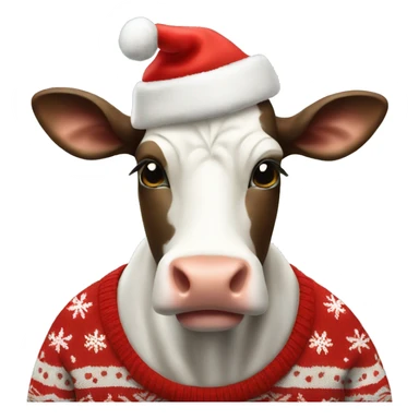 Cow wearing Christmas Sweater  sticker