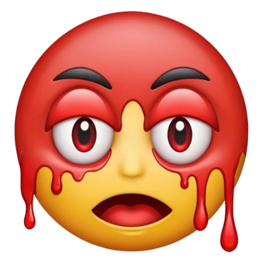 Standard emoji but with bleeding eyes sticker