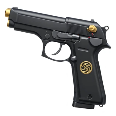 beretta pistol side view, Discord emoji style, cute look, no text sticker