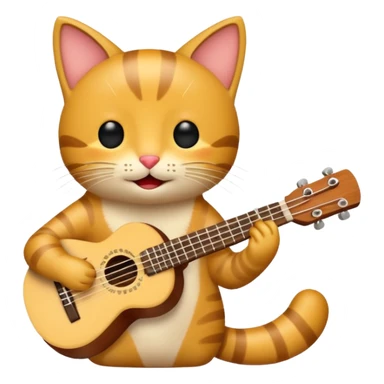 Chat playing the ukulele sticker