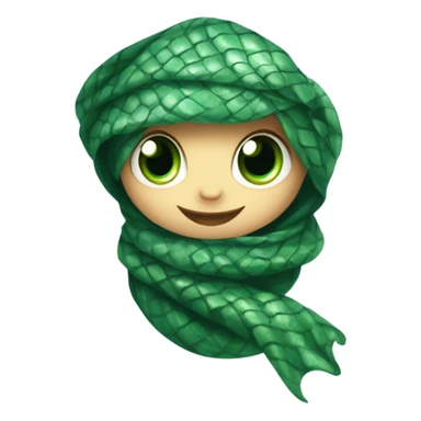 cute baby snake wearing Slytherin scarf sticker