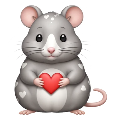 little fat rat with hearts and it should be grey with white spots sticker