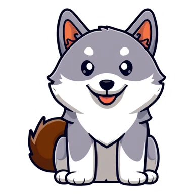 happy cinnamon colored husky dog sticker
