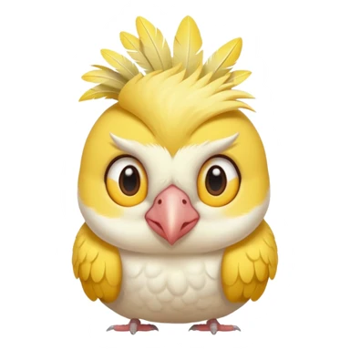 simple and cute cockatiel apple style emoji sticker