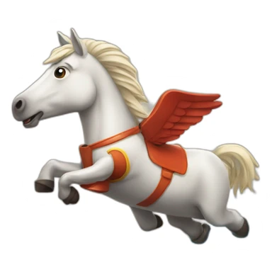 horse flying on a rocket sticker