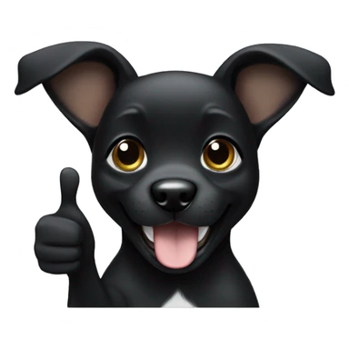 black puppy with thumbs up sticker