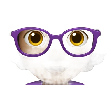 extra pale little girl in purple glasses and dark brown hair sticker