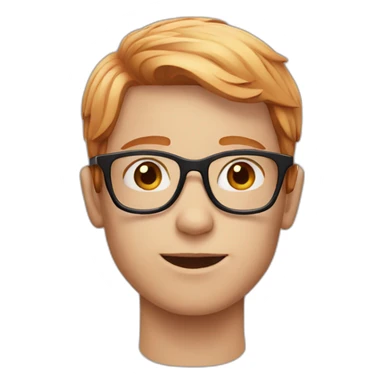 Boy red hair with glasses  sticker