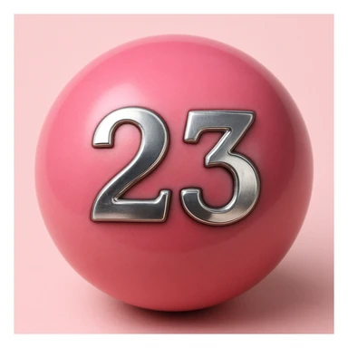 Make the number 23 metallic on the pink billiard ball sticker