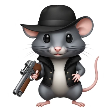 Black Rat with a gun sticker