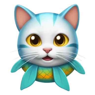 Cat dressed as a fish sticker