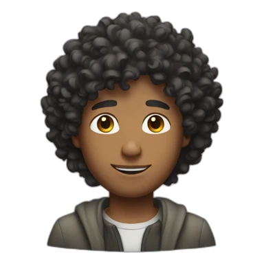 semi-bold-guy with curly hair sticker