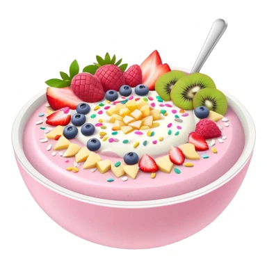 pastel pink and white smoothie bowl sticker