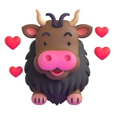 gnu with hearts, expressing love sticker
