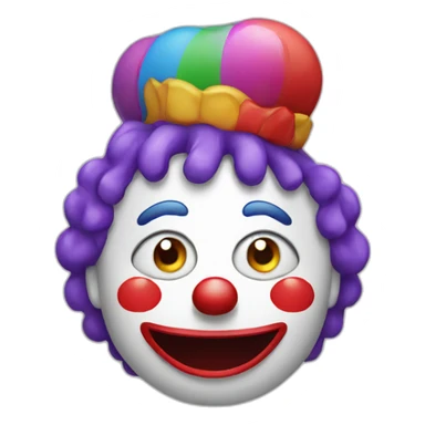 crying sad clown with smile sticker