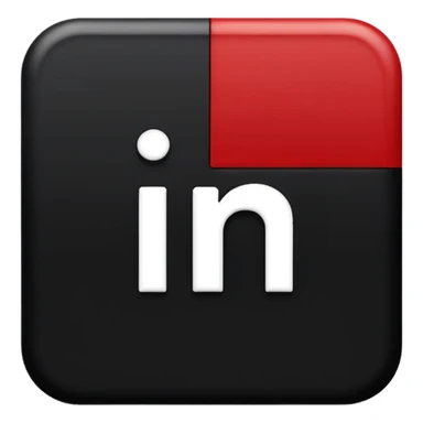 logo linkedin en noir et rouge sticker