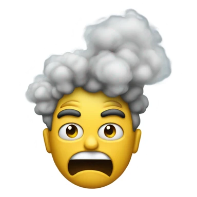 Person mad with smoke coming out his read sticker