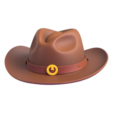 Add a single feather tucked into the leather band of the Billy Jack hat, keep the 3D emoji style. sticker