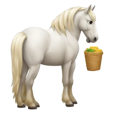 Un cheval qui mange une maison sticker