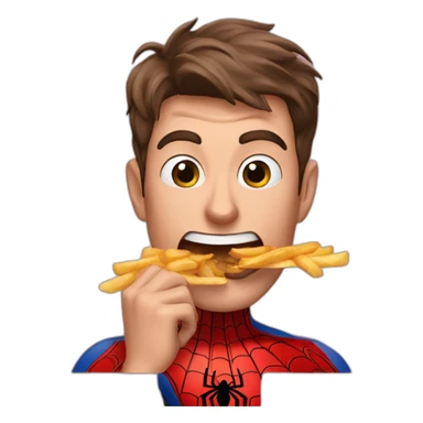 Spider-Man Peter B stuffing fries in mouth sticker
