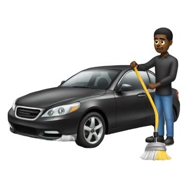 Black man cleaning car  sticker
