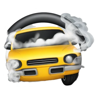 Car tire with smoke sticker