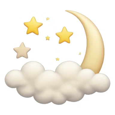 cloud + stars + moon sticker